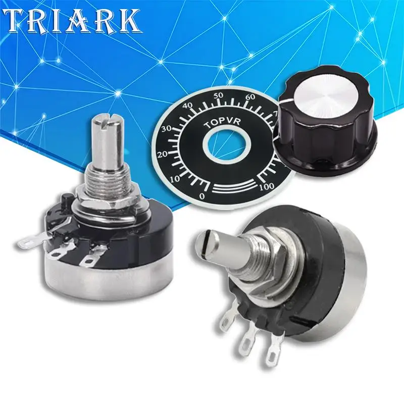 1PCS RV24YN20S Carbon Film Potentiometer 100R 200R 500R 1K 2K 5K 10K 20K 50K 100K 200K 500K 1M Ohm With MF-A03 Knob With Dial