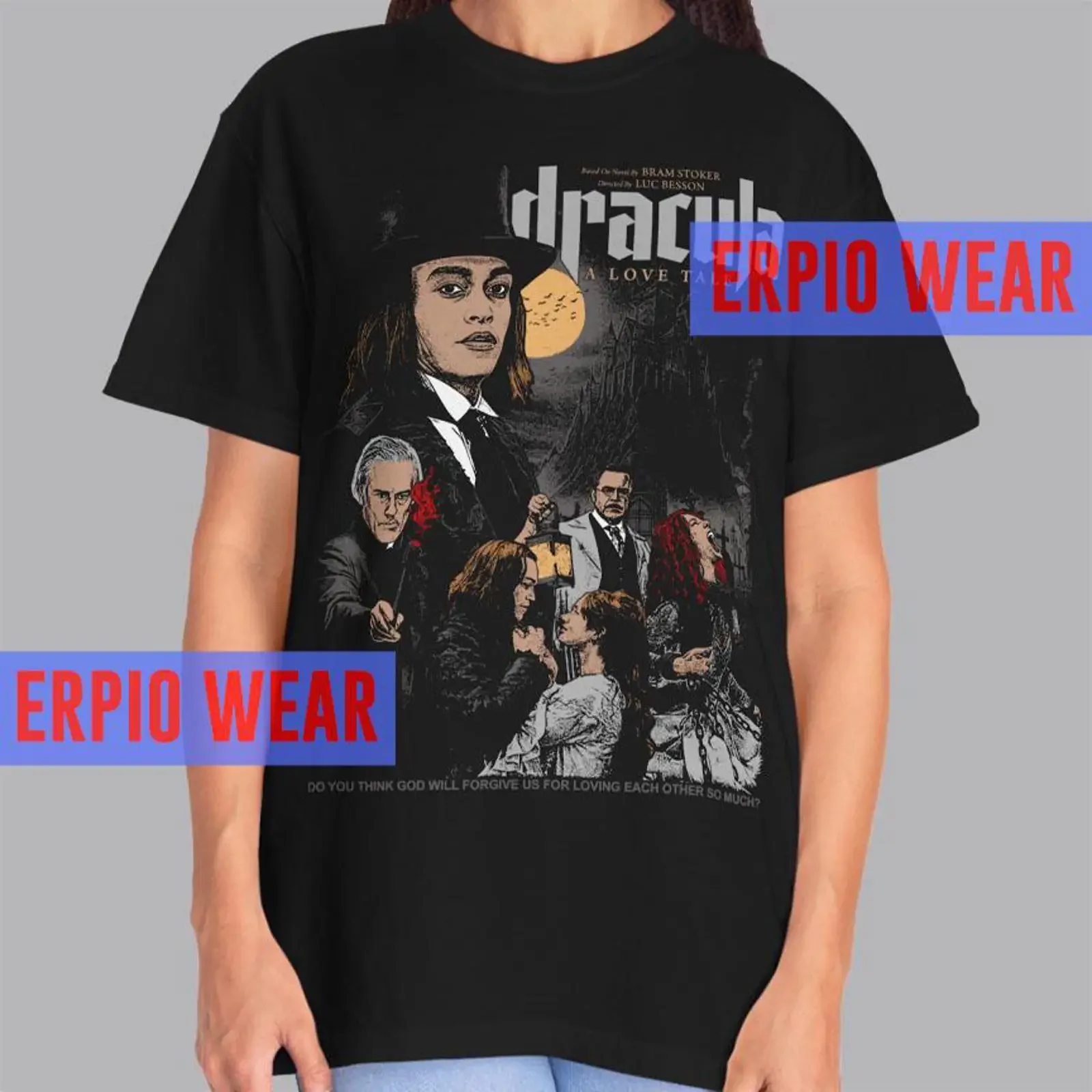 Dracula A Love Tale 2025 Movie T shirt Bram Stoker amp Luc Besson Horror Film vintage Washed Stylish Unisex streetwear graphic