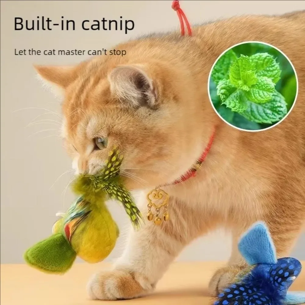 Flying Bird Cat Toy Self-entertainment Bird-Shaped Realistic Bird Sound Cat Toy Vivid Chirping Interactive Chirping Bird Cat Toy