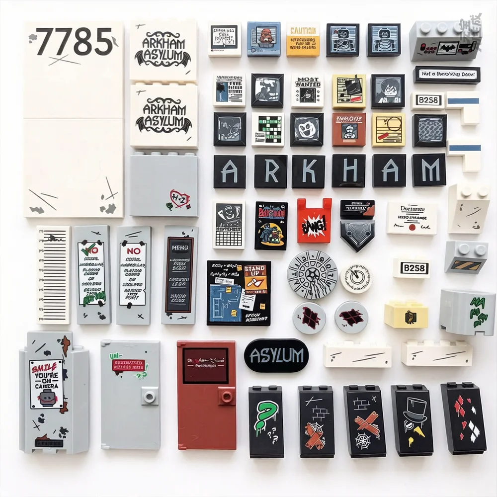 

Gobricks Custom Printed Bricks DIY Accessories MOC Architecture Prison Building Model Sticker Replacement Parts