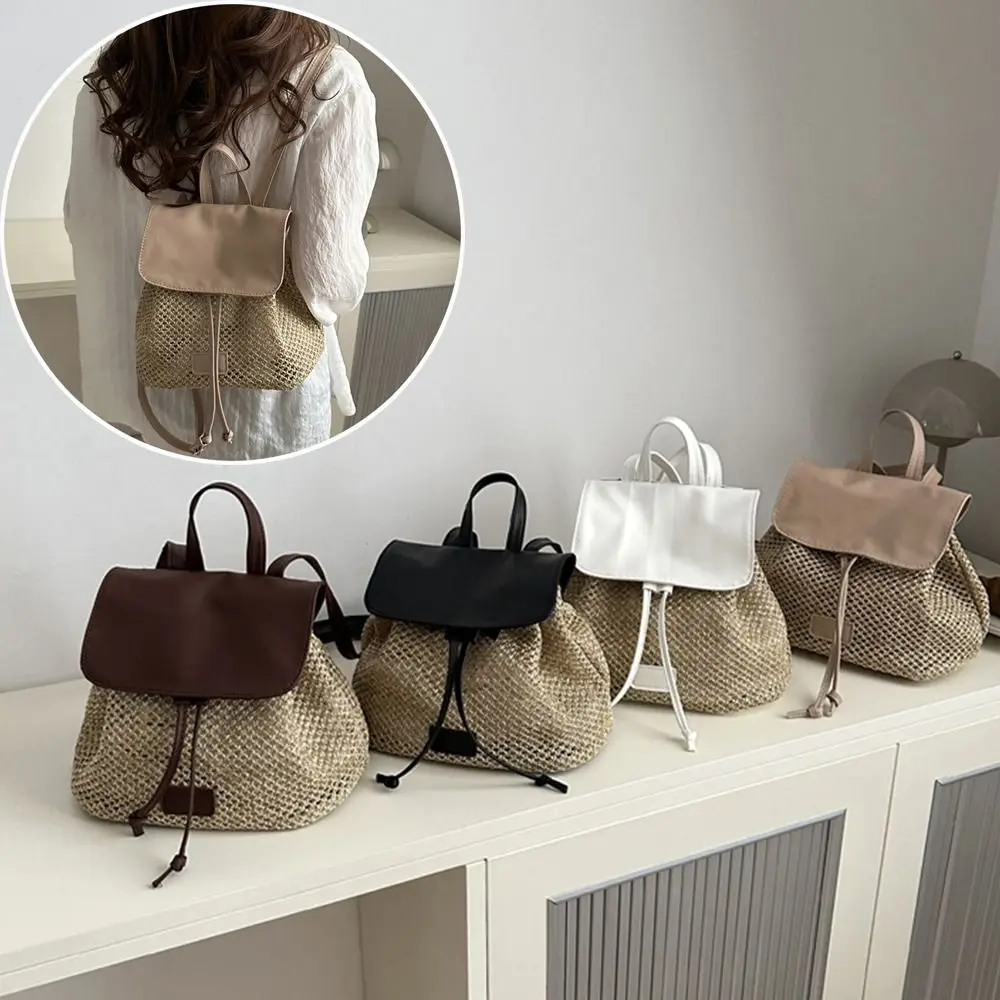 

Casual Braided Shoulder Bags Large Capacity Multi-function Rucksack Handbag for Outdoor Travel