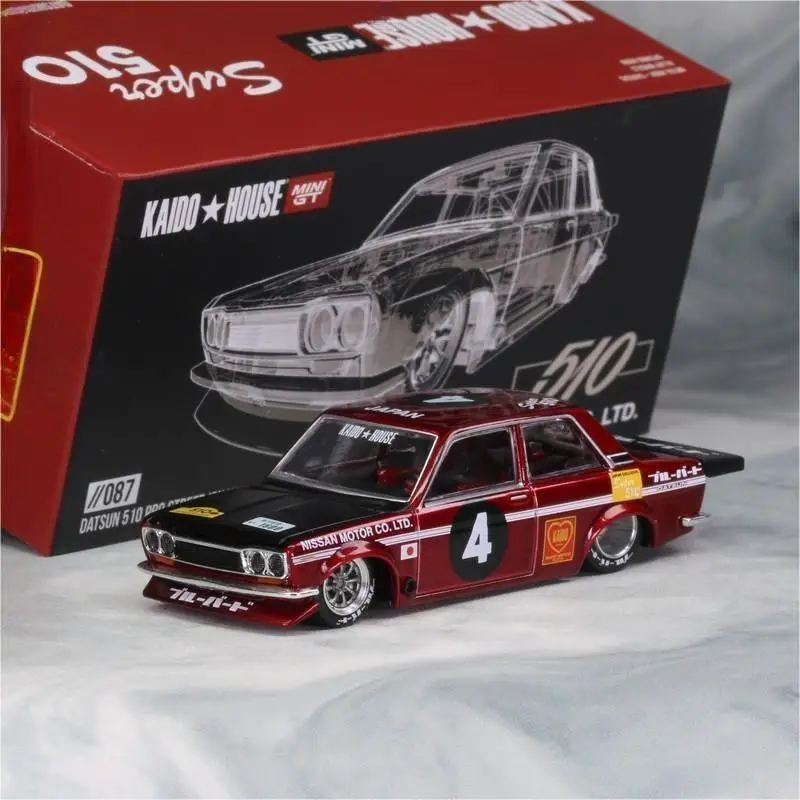 

Модель автомобиля TSM KAIDO HOUSE MINI GT 1/64 KHMG087 DATSUN 510 Pro Street JPN V1 из литого сплава, коллекционная игрушка, подарки