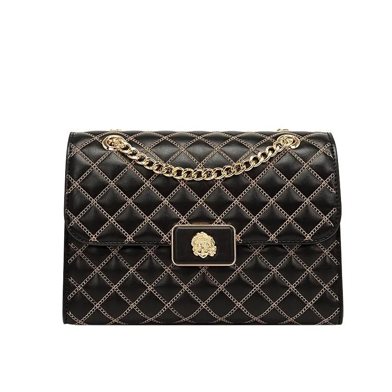 High End Diamond Grid Chain Small Square Bag for Women 2025 New Spring and Summer Single Shoulder Diagonal Cross Armpit Bag