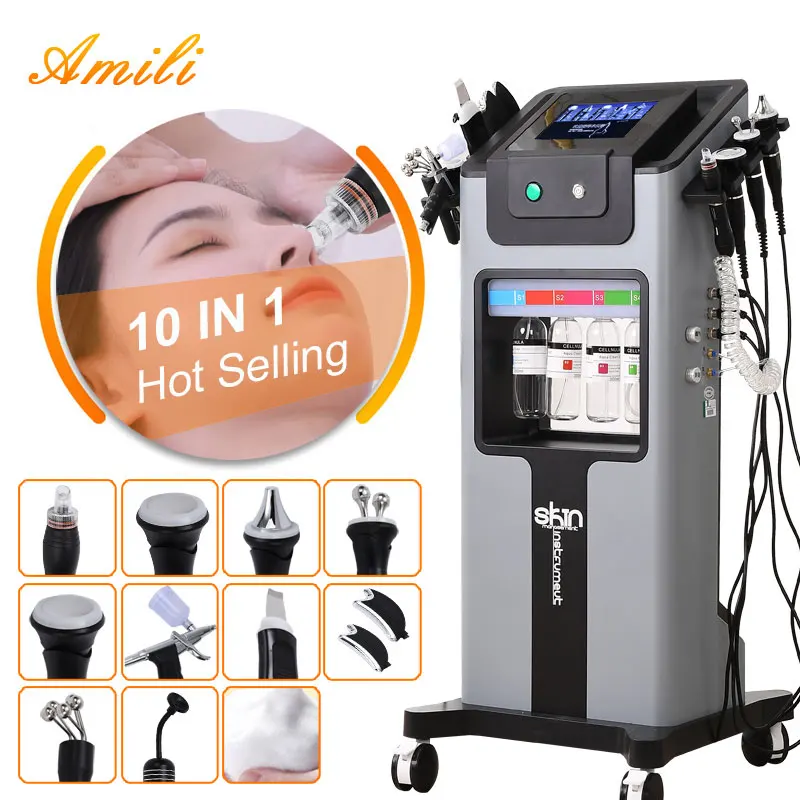 10 In 1Hydro Microdermabrasion Oxygen Jet Aqua Facials Skin Care Cleaning Hydra Dermabrasion Facial Machine