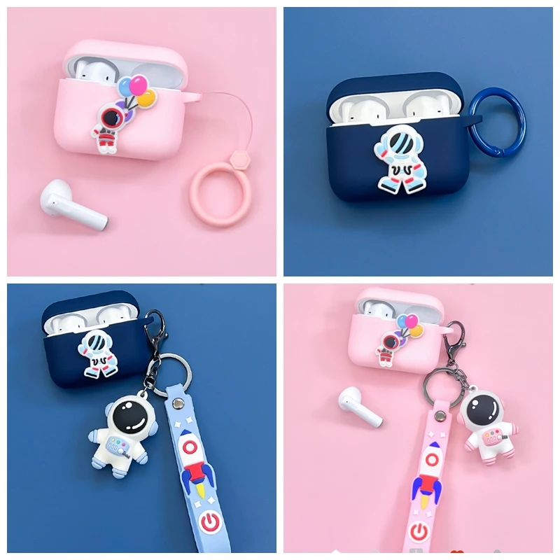 For JBL Wave 200TWS Cases Cartoon Astronaut Silicone Headphone Protection Case with Pendant Accessories box