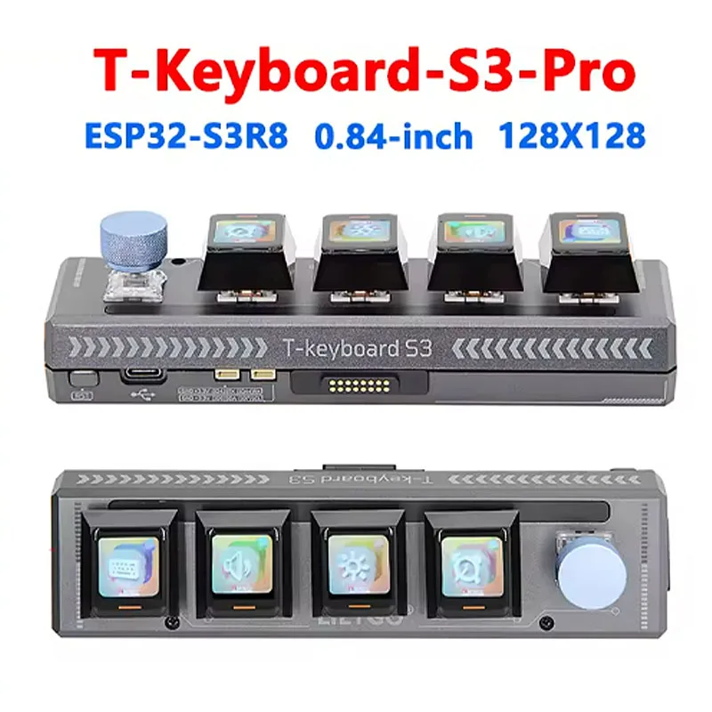 T-Keyboard-S3 Pro 0.85inch LCD Button ESP32-S3 Keyboard Development Board WiFi Bluetooth WS2812 RGB Encoder Module For LILYGO
