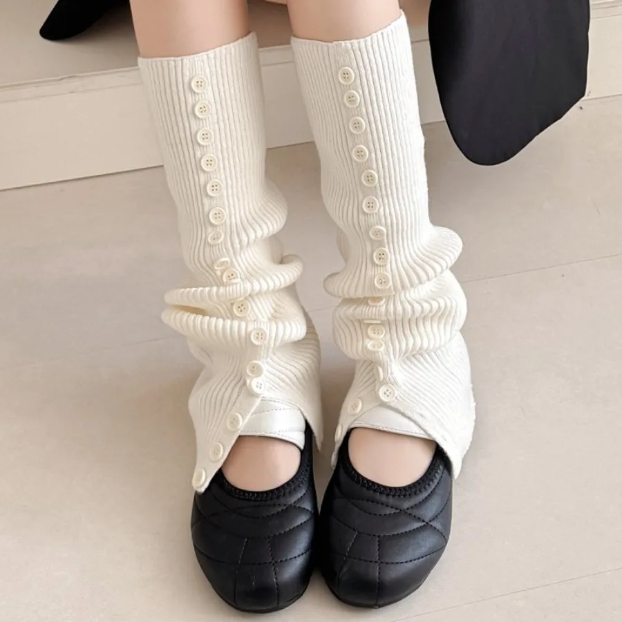 ​New Women's Button Detail Slouchy Sock Toppers Cozy Knit Leg Warmers for Layering with Yoga Pants & Boots​