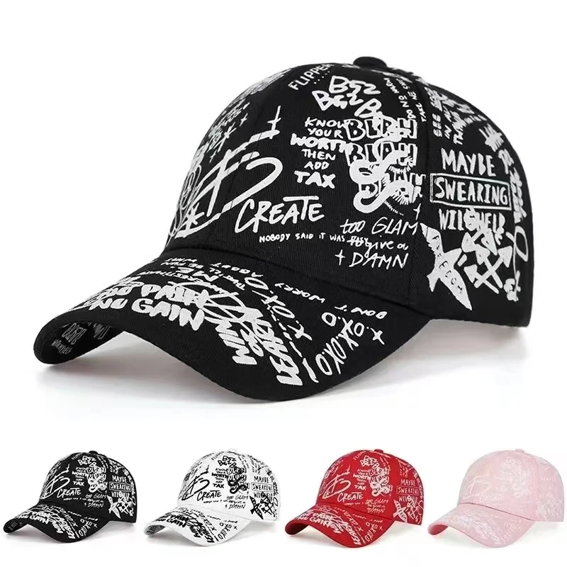 Gorras de béisbol con estampado geométrico de letras Unisex, Snapback, sombreros casuales ajustables para exteriores, sombrero d