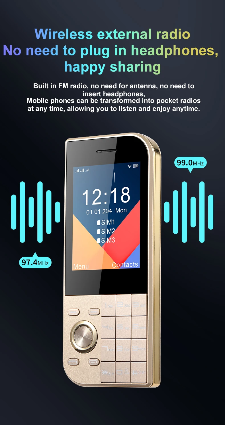 Ultra Slim Mini Size Cute Pocket Mobile Phone Big Screen Triple SIM SOS Call Speed Dial Large Button New Disign Elderly Phone