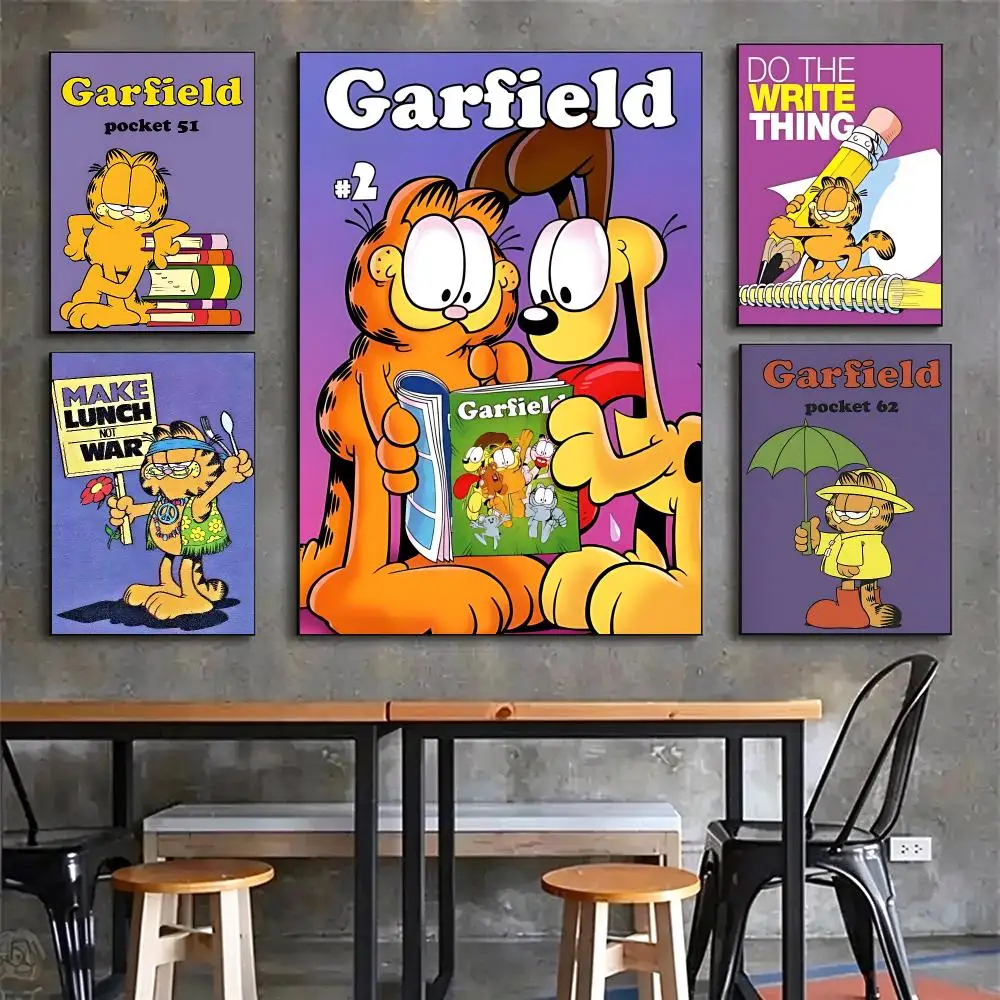 comic Garfield Poster Poster HD Printing Vintage Luxe Home Decor Wall Art for the Living Rooms Entryways Gift