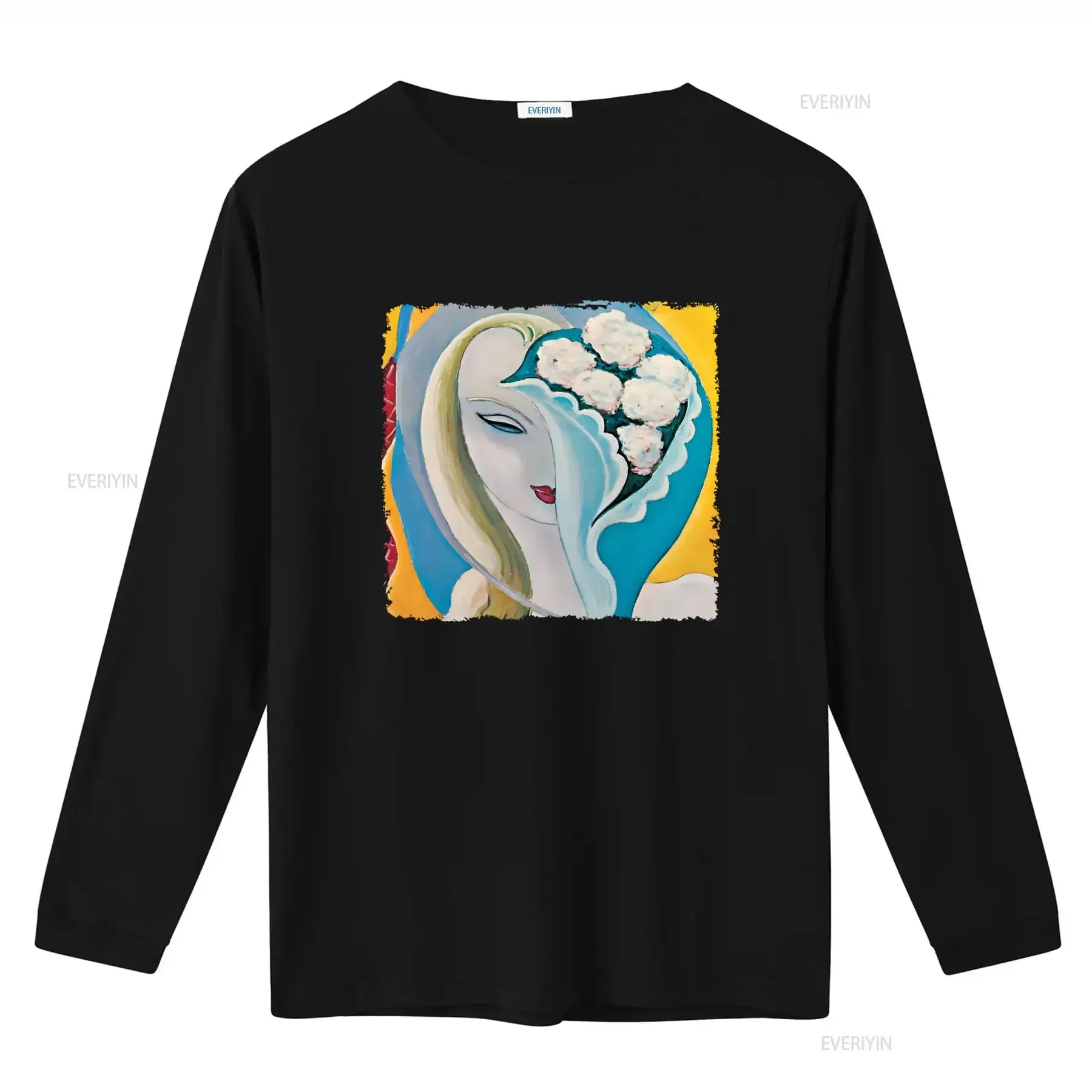 Cotton T shirt Layla and Other Assorted Love Songs Derek The Dominos Artistic Woman with Flowers Design vintage Washed Unisex