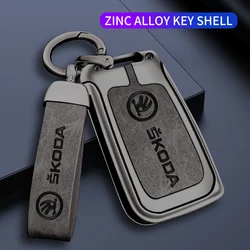 For Skoda VRS Octavia 1 2 3 Rapid Kodiaq Karoq RS Fabia Kamiq Superb Zinc Alloy Car Key Case Accessories
