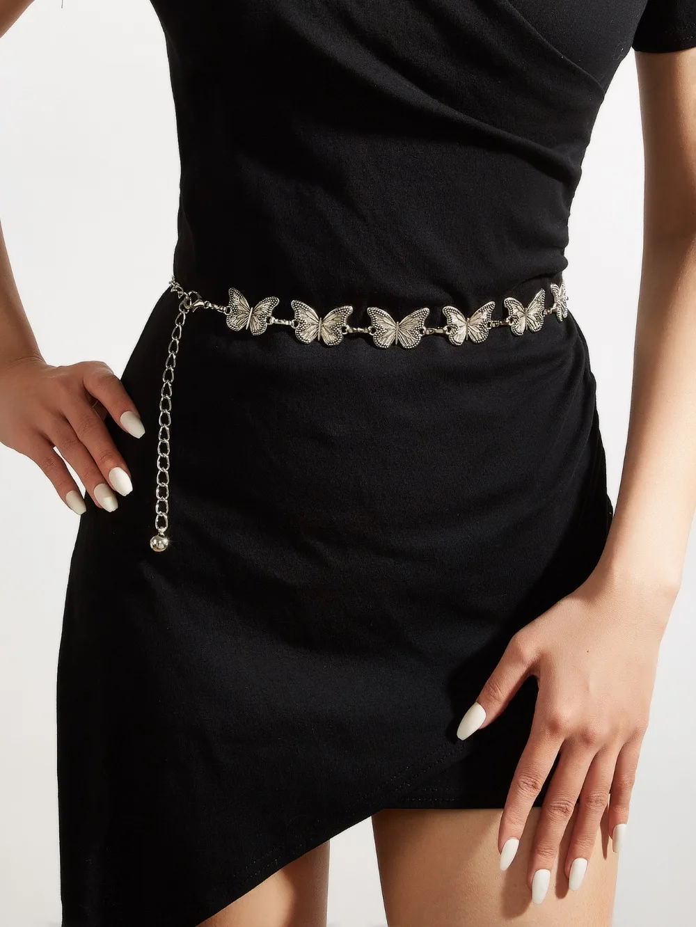 

Винтажная цепочка для тела-бабочка 2025 года - готическая поясная цепочка для женщин, металлическая поясная цепочка в стиле ретро, аксессуар для платья Y2K