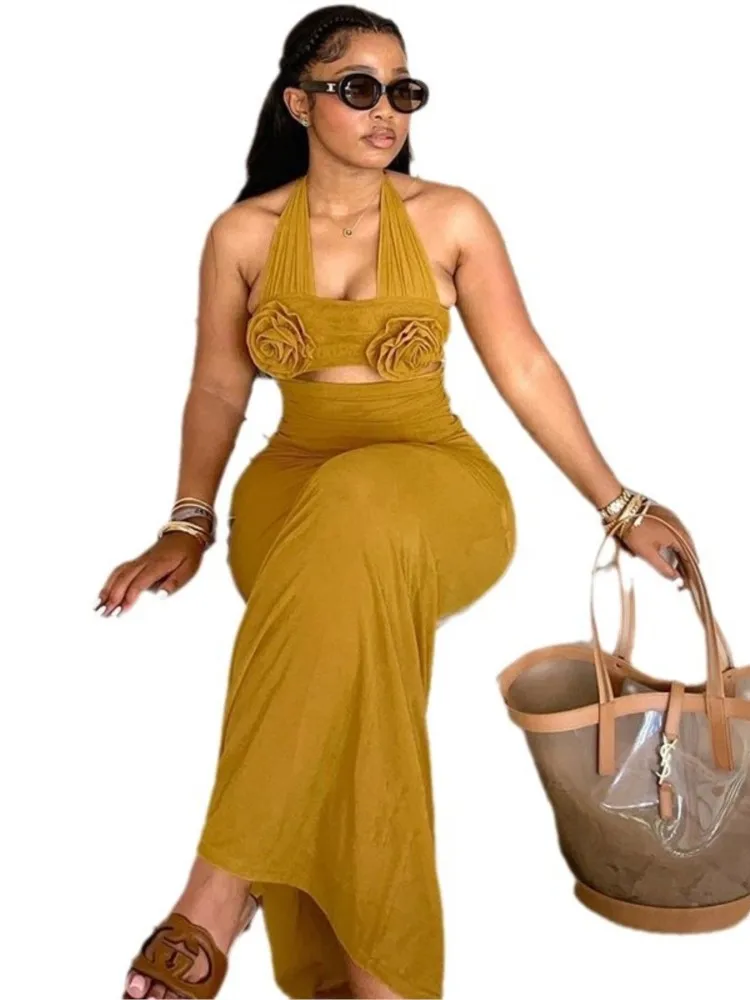 러치드 롱 드레스 여성 2025 가을 겨울 트렌드 민소매 홀로우 아웃 헴 미드나잇 클럽웨어 파티 맥시 바디콘 드레스