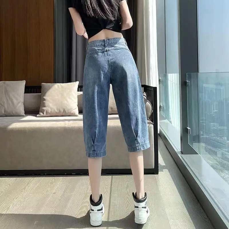 Women's Casual Jeans 2026 Summer Lightweight Wide Leg for Pear Figure Comfortable Cropped Ankle Length