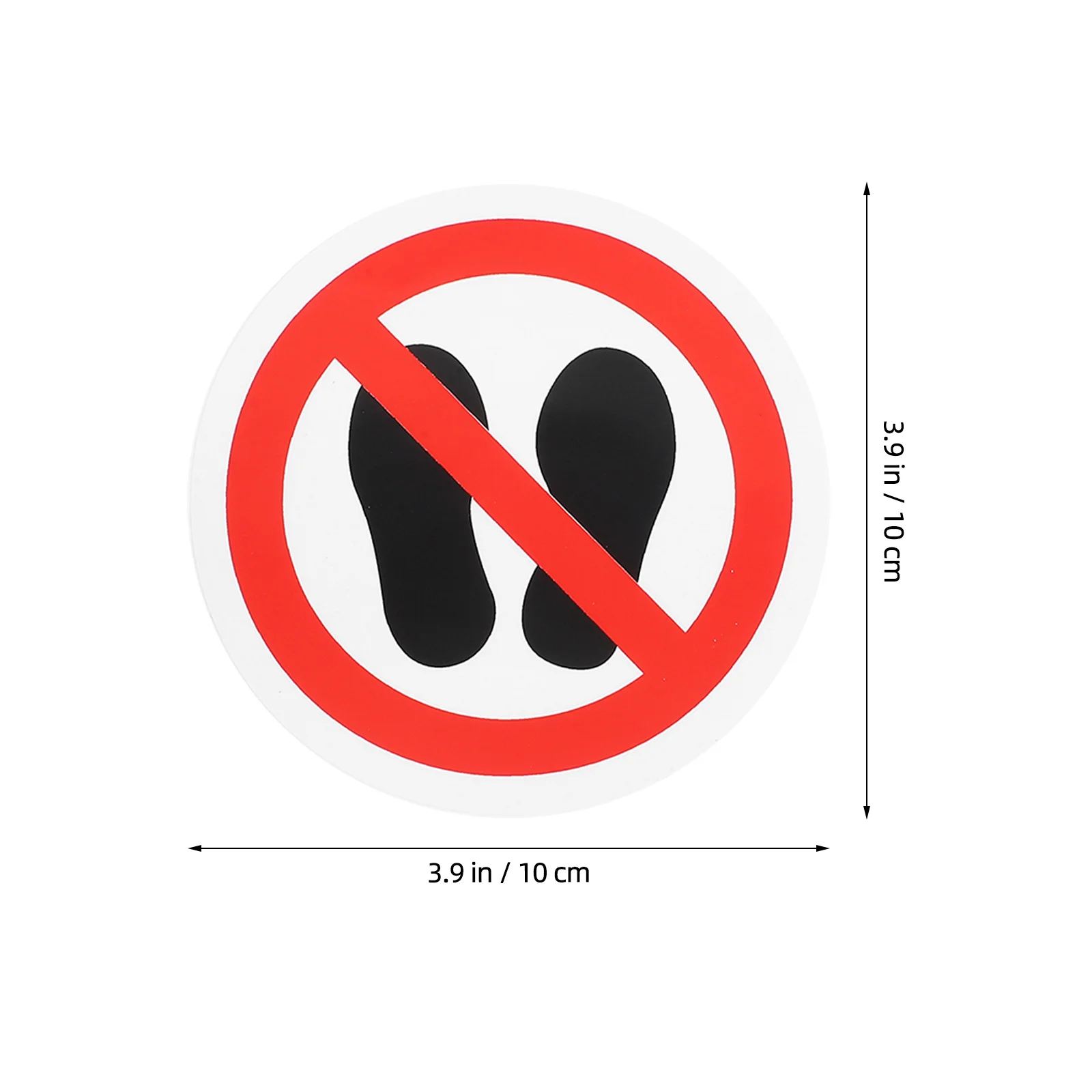 10pcs No Decals Warning Sign Stickers Adhesive Waterproof For Factory Workshop Floor Wall Hazard Alert Durable