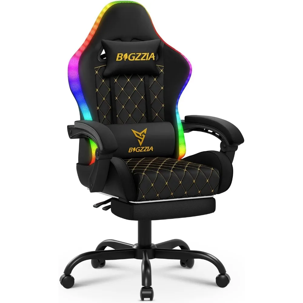 

Gaming Chair with RGB LED Lights, High Back Ergonomic Computer Gamer Chair, Video Game Chair for Adult & Kids Racing Rec