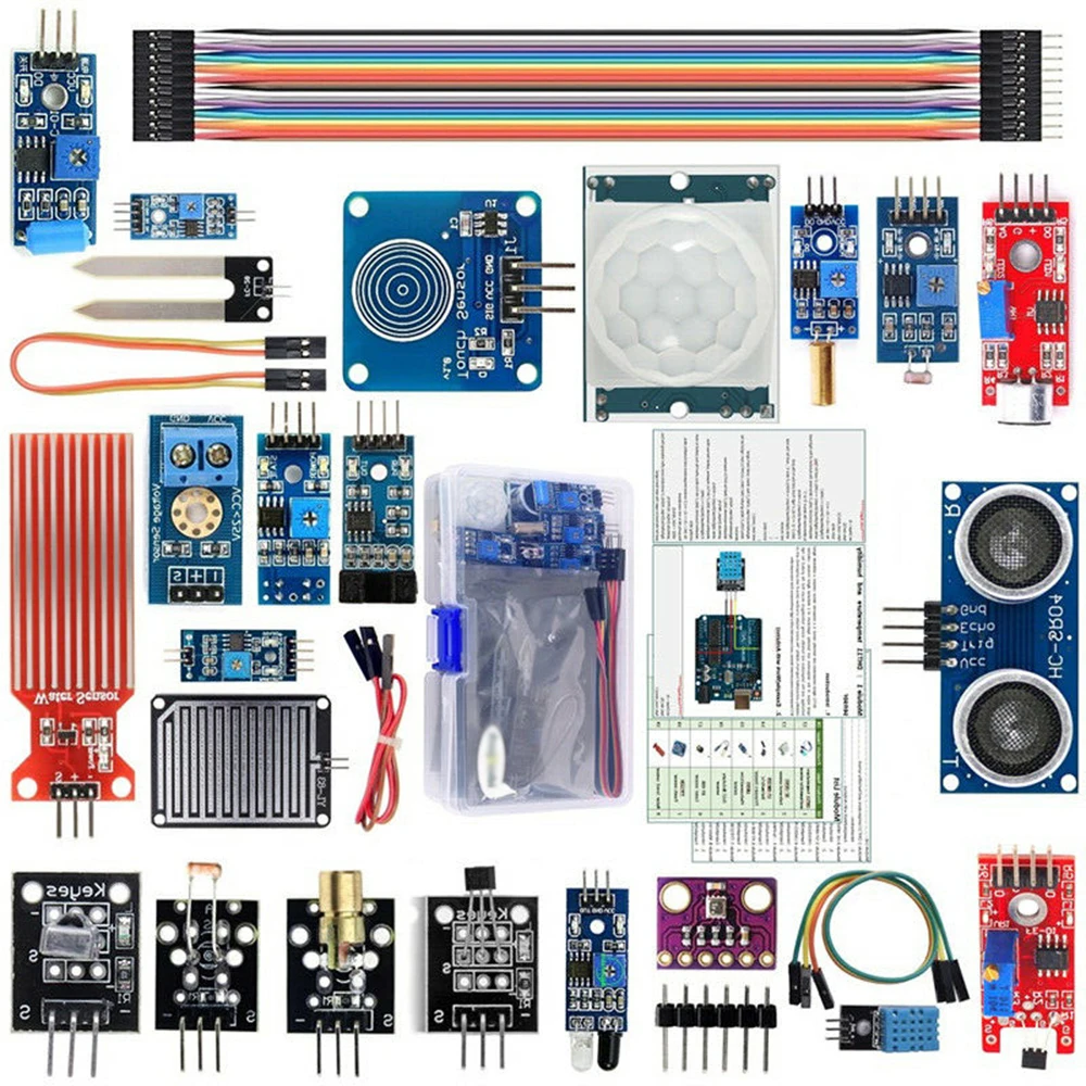 arduinoおよびraspberry-pi用の22-in-1センサーキット、温度湿度センサー、圧力センサー、ky-008-led付き