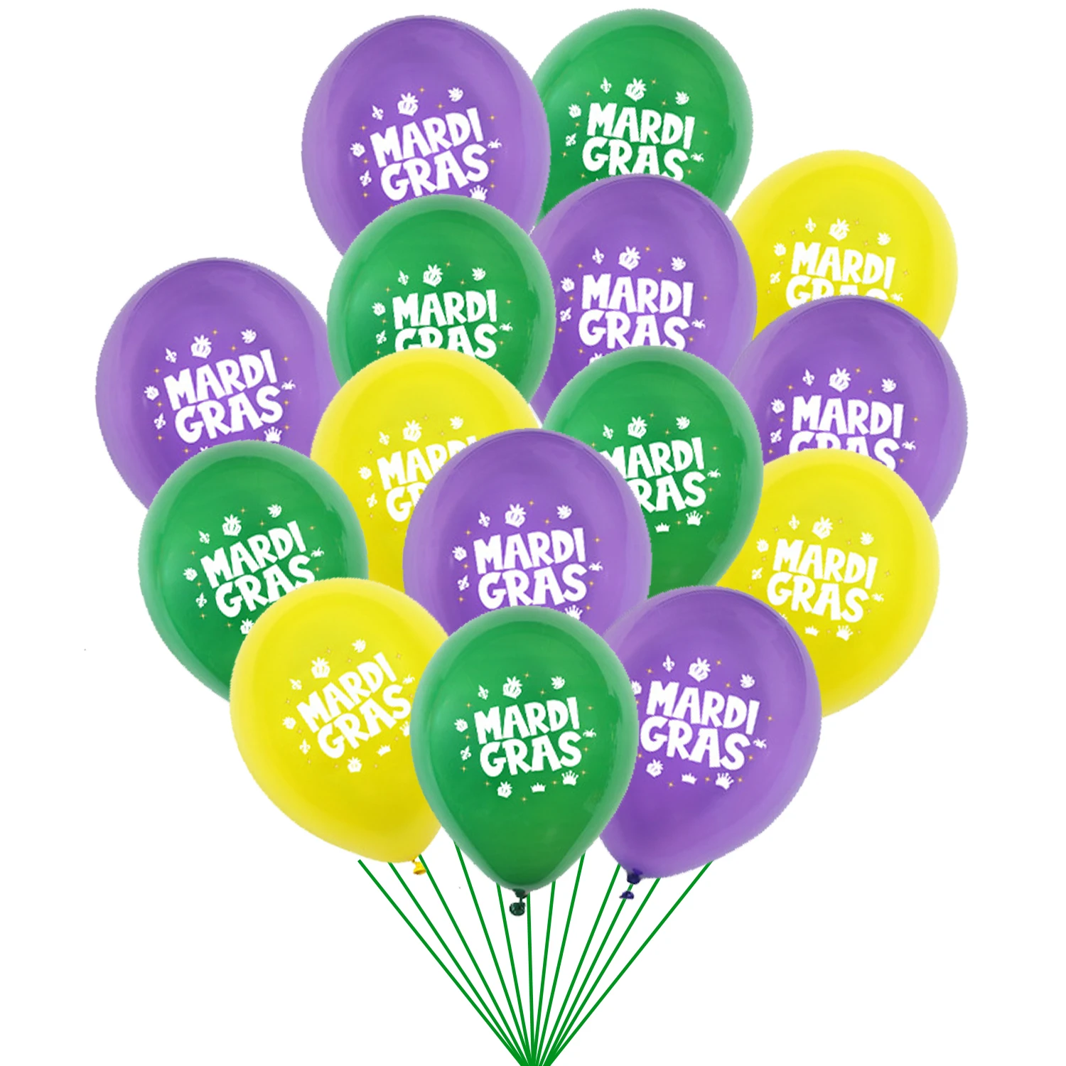 

Mardi Gras Disposable Decorations Set, Balloons in Purple, Green and Yellow, New York Arch Party Supplies, 30 Balloons