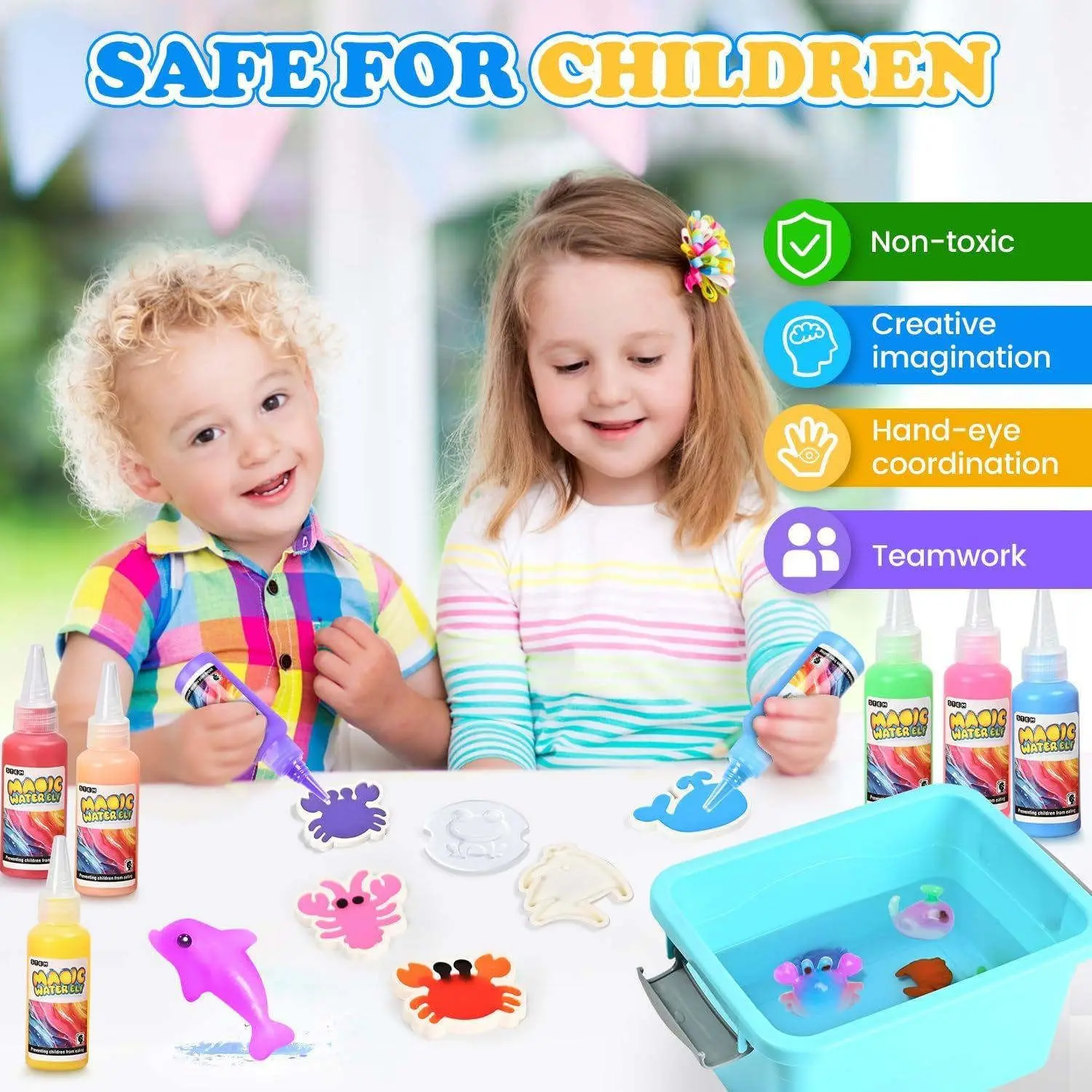 Abifny magic paint toy, water spirit set, water spirit gel 12 kinds of magic gel set 12 mold creative water pet DIY TOYS