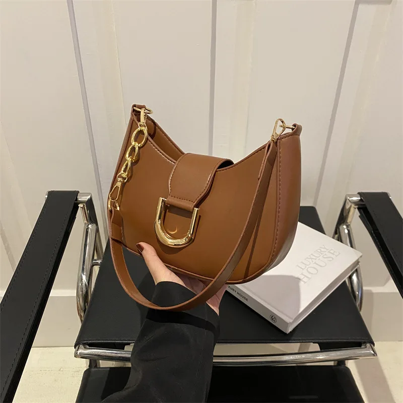 

Elegant Minimalist Solid Color Shoulder Bag - Women's Textured Commuter Underarm Bag, Casual Dumpling & Handheld Bag