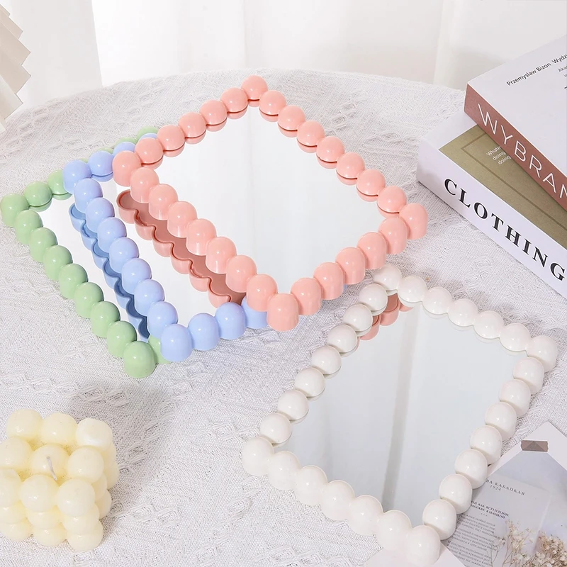 زهرة على شكل مرآة لمستحضرات التجميل الجدول مكتب الغرور مرآة لوضع مساحيق التجميل المحمولة مرآة قابلة للطي مع حامل ديكور المنزل الحمام espejo 거ول #4