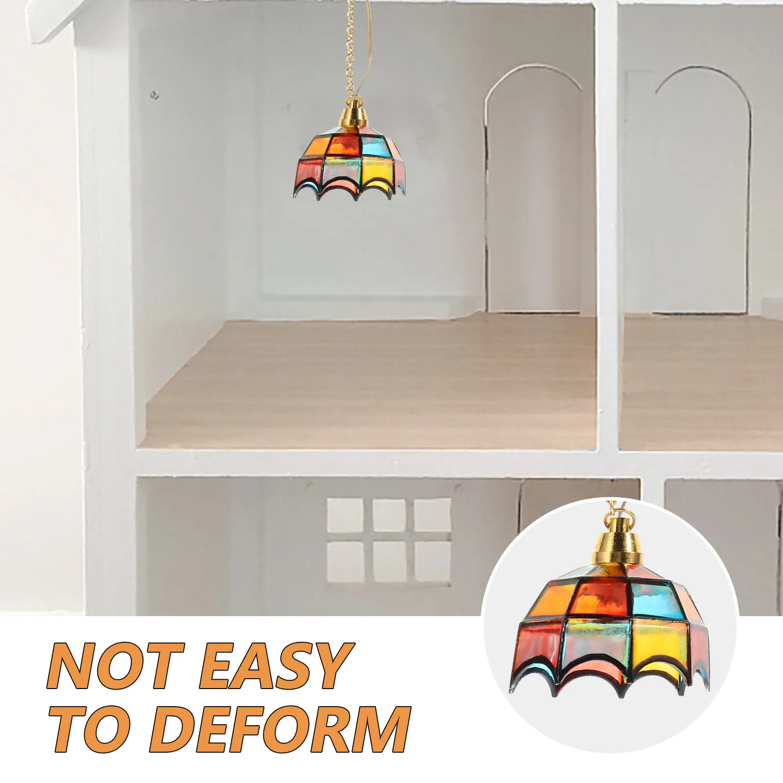 1Pcs Mini Adornment LED Electric Light 12V Simulation Hanging Lamp Miniature Ceiling Light for Mini Adornment Miniatures Lamp