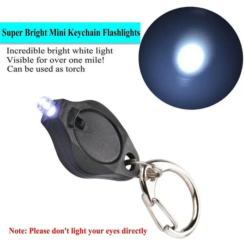 1pcs 2pcs Mini Keychain LED Flashlight Promotion Gifts Torch Lamp Key Ring Light Torch Dual Function Switch Squeeze Button