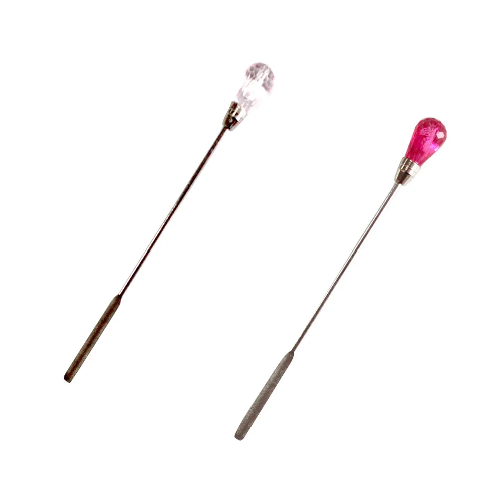 2 個ネイル撹拌棒アクリルパウダー液体スプーン点在ペンネイルツール簡単ハンドルステンレス鋼長持ち美しい