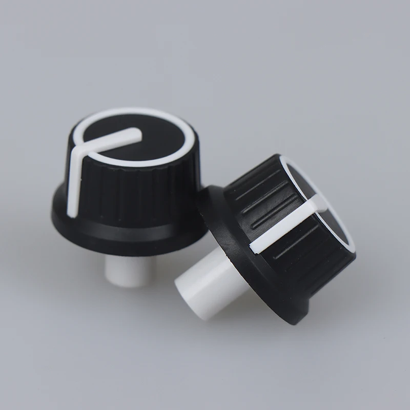 【AD】2 Piece 25*25.5MM Black And White Rubber Half Shaft Knob Potentiometer Rotary Encoder Volume Switch Knob