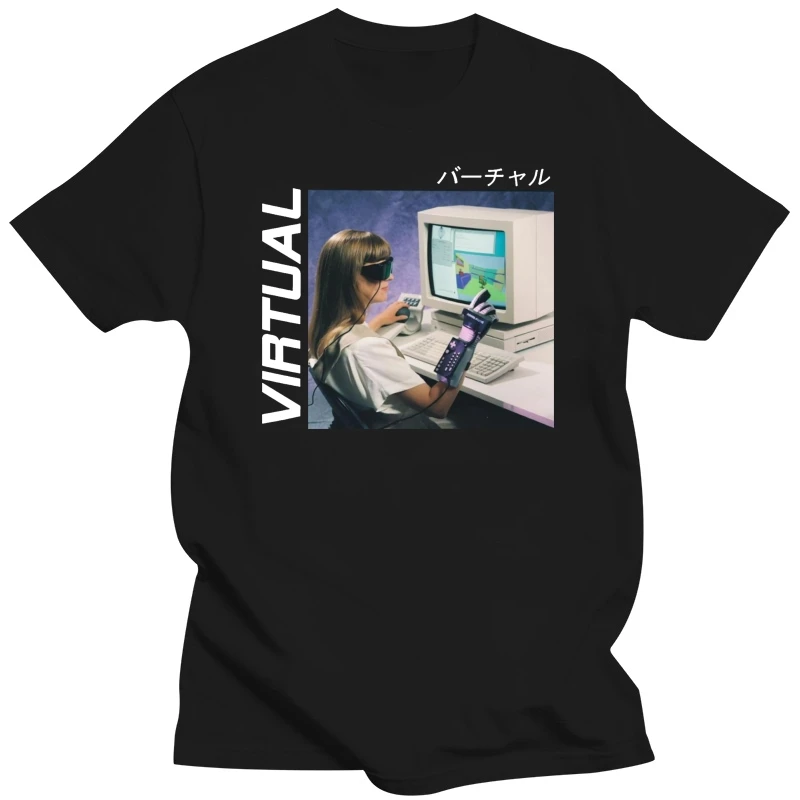 Vaporwave 90S Glitch Vhs Vaporwave Aesthetic Virtual T-Shirt Brand Clothing Tee Shirt