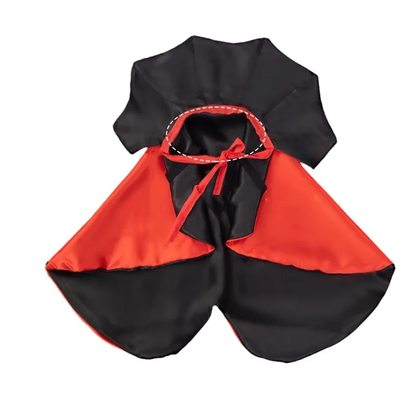 

Halloween Pet Vampire Costume Cape Cats Dogs Adjustable Cloak Devil Outfit Red Black Hooded Robe Small Dog Cat Party Dress Up