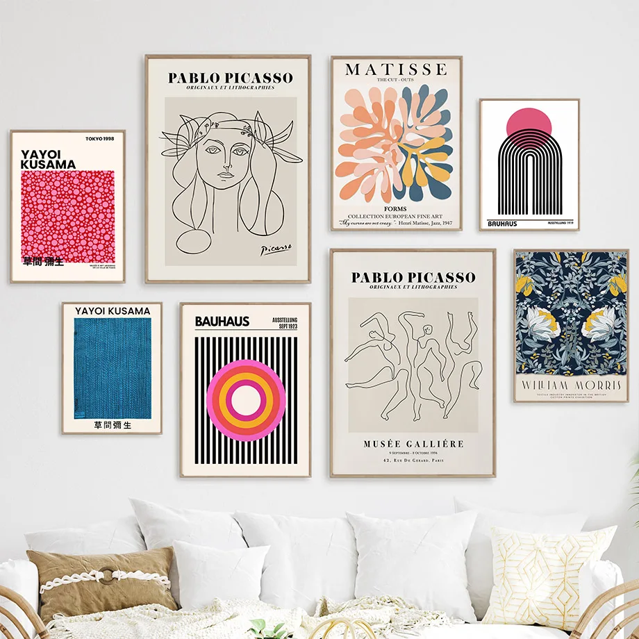 Picasso Bauhaus Matisse Abstract Poster Wall Art Canvas Print Painting Nordic Posters Hotel Bar Pictures Living Room Home Decor