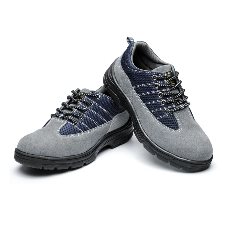 Labor protection shoes Anti impact puncture Oil resistant Acid alkali breathable leather Safety protective shoes