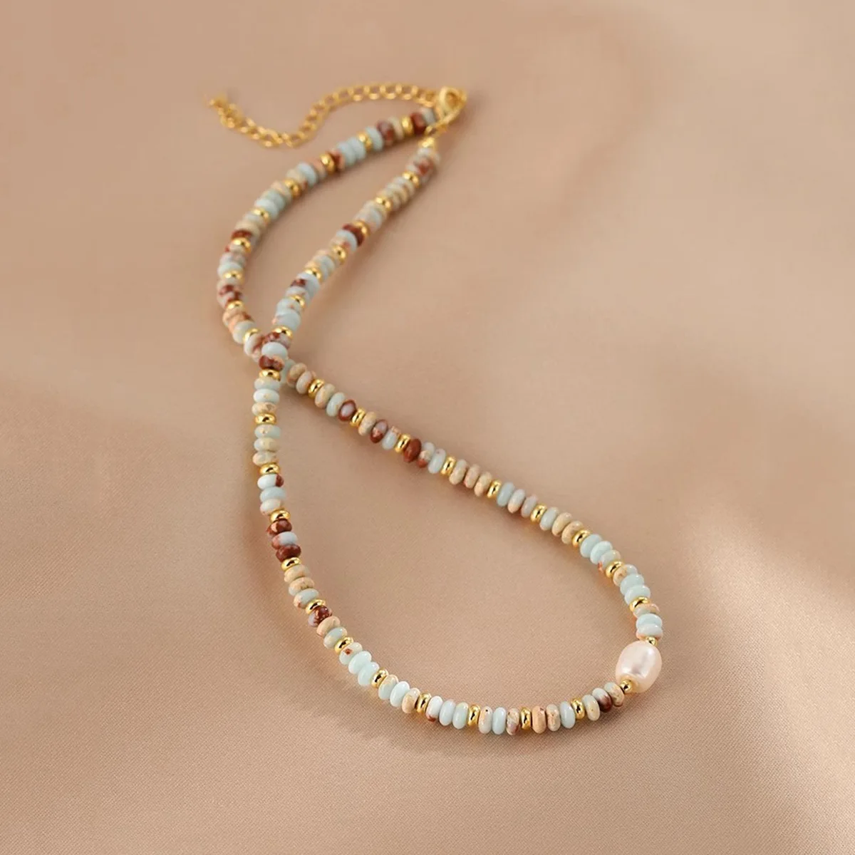 YWYC 7-8 مللي متر الأبيض لؤلؤ المياه العذبة القلائد للنساء الحجر الطبيعي الخرز 36 سنتيمتر 5 سنتيمتر تمديد سلسلة قابل للتعديل طوق القلائد #6