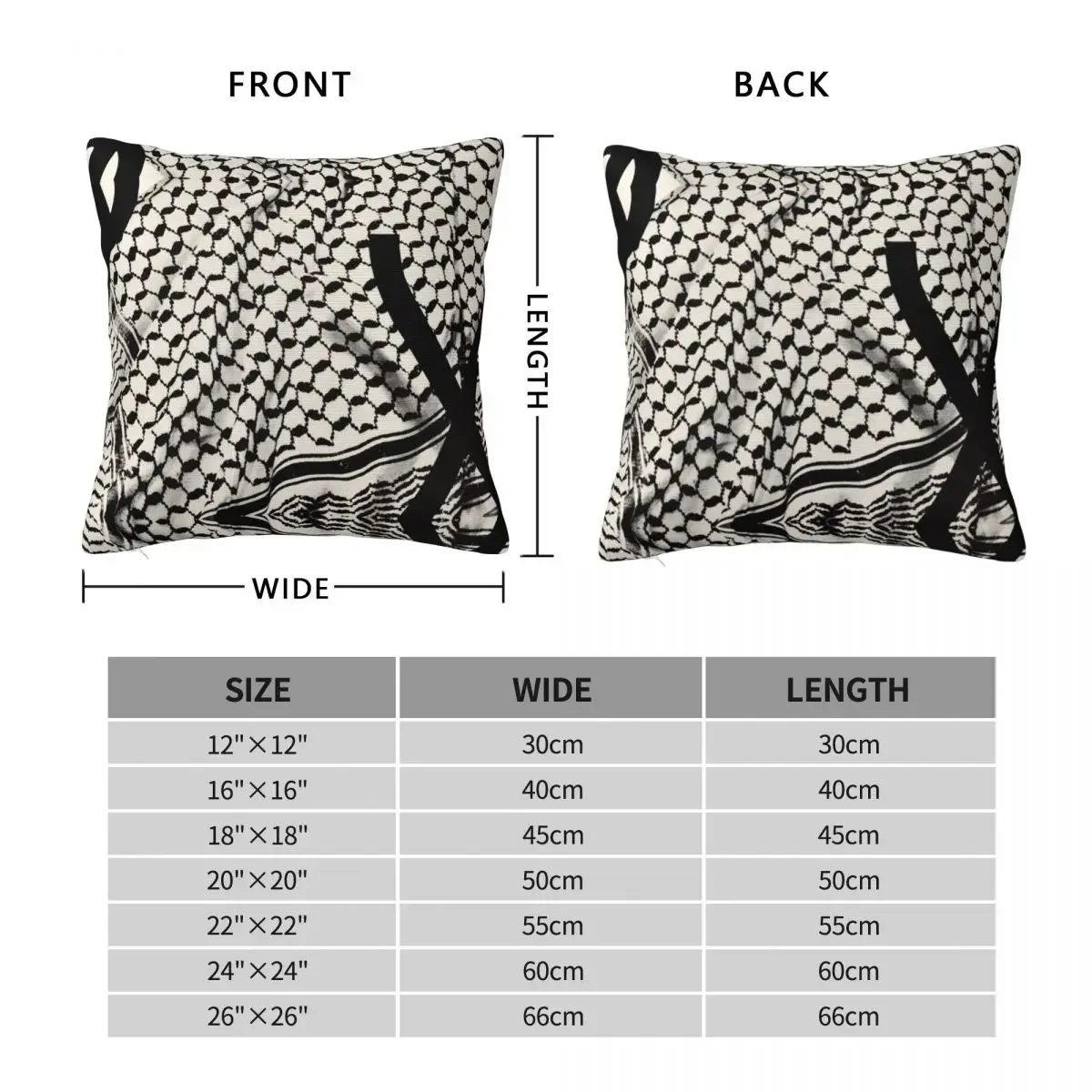 Kufiya Square Pillowcases Polyester Bed Car Palestinian Arabic Cushion Cover Cute Home Decoration Pillow Cover 45*45