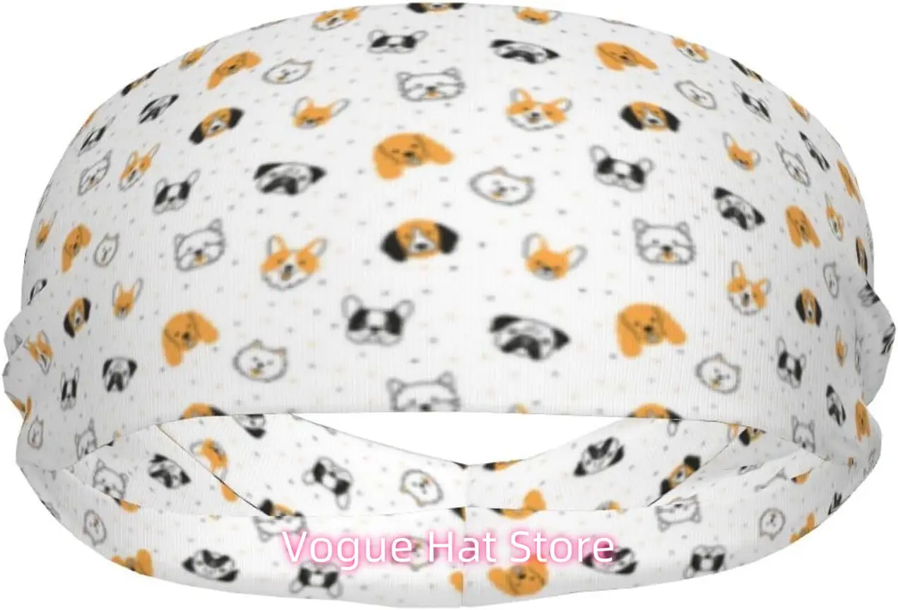 

Dog 01 Sweatbands Cute Headbands for Women Men for Sport Running Cycling Hiking Mens Sweatband Head Bands
