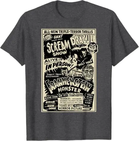 Horrorfilm-Monster Mumiendrache Dracula Werwolf Frankenstein T-Shirt Y2k Art Vintage Horror-Film-Fans Grafik-Bekleidung Herrenbekleidung – Detail 14