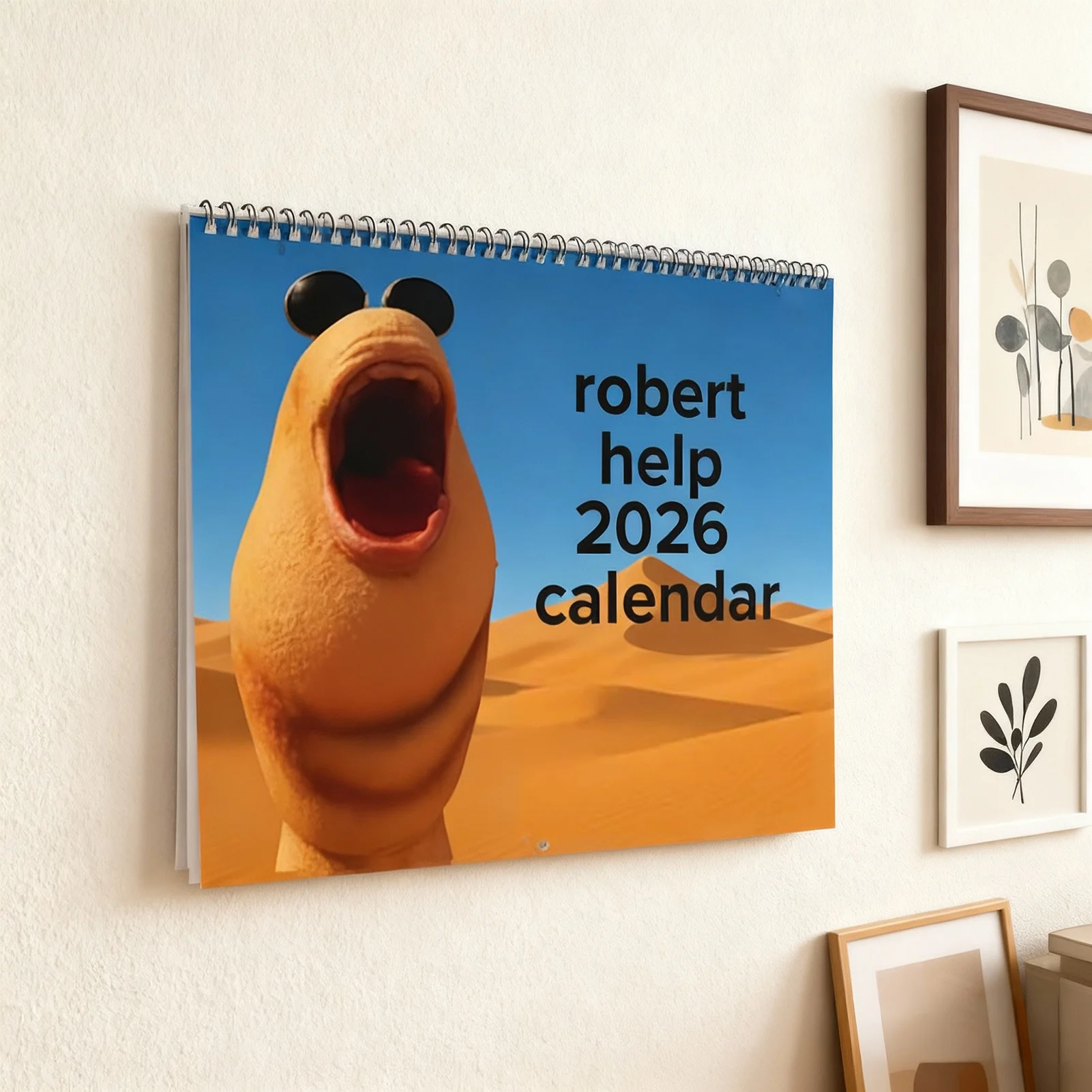 Marcus The Worm 2036, настенный календарь, забавный персонаж, стильный плакат, планировщик даты с подвесной металлической втулкой для домашнего офиса, общежития