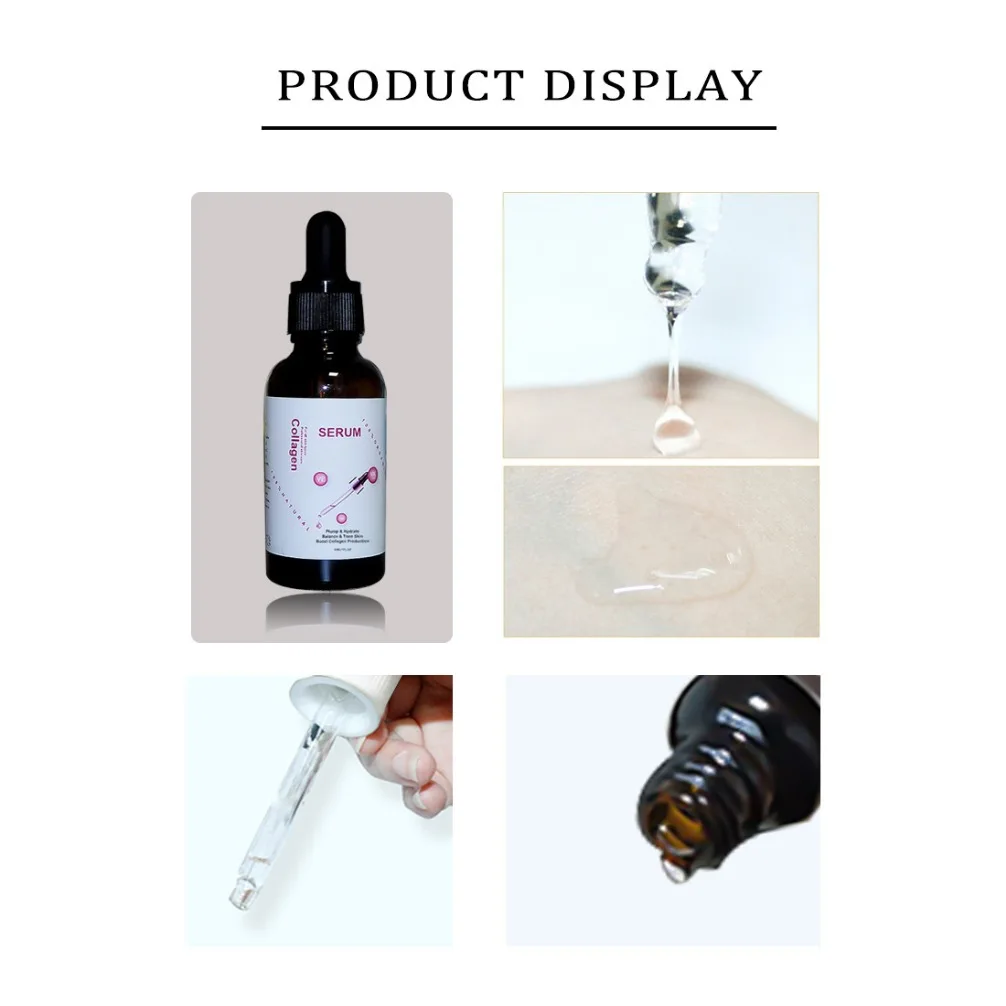 مصل جوهر الكولاجين مضاد للرؤوس السوداء لتقليل المسام الببتيد بعلامة خاصة بشعار مخصص مكياج نباتي بالجملة مكياج قاعدة الوجه