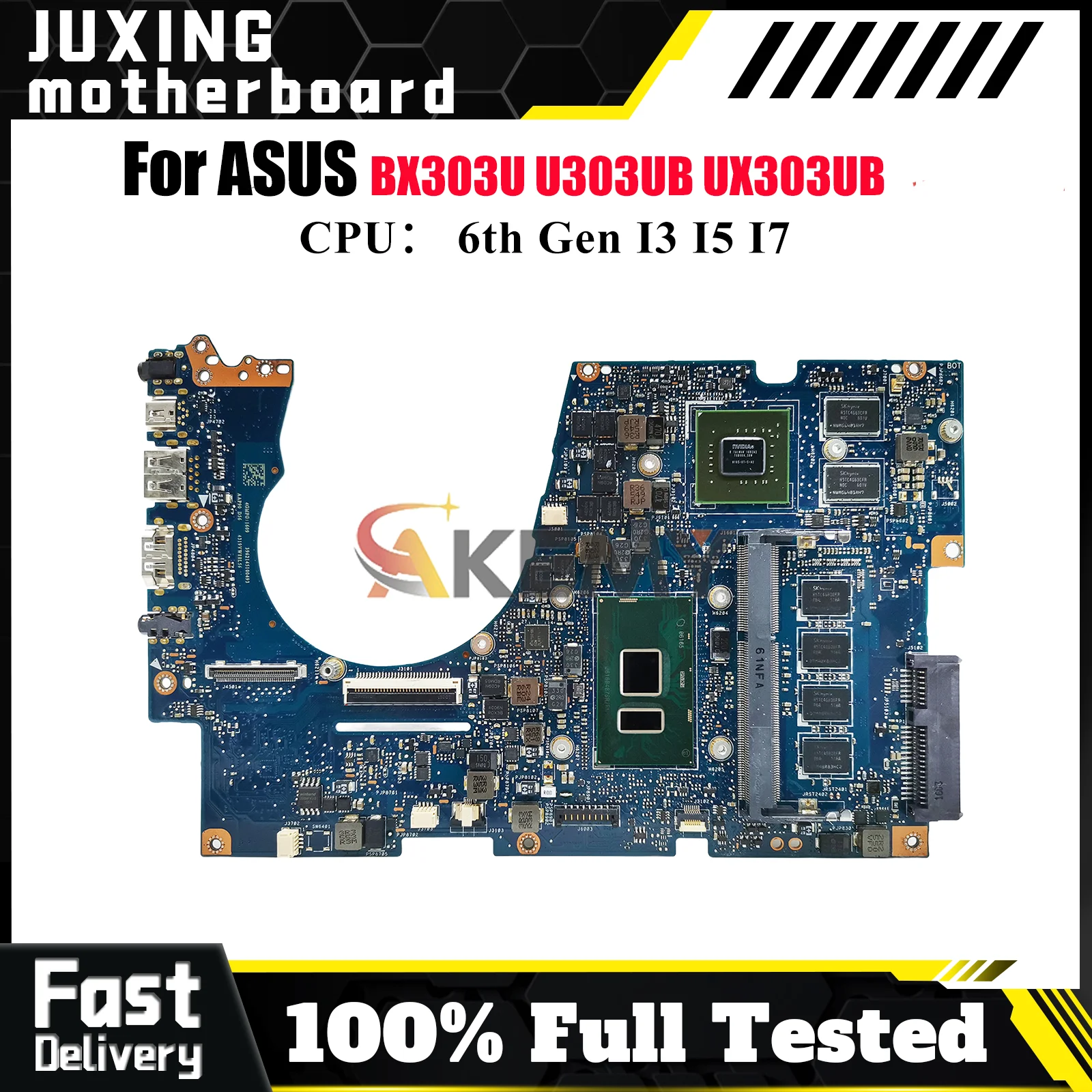 

UX303UB Laptop Motherboard For ASUS ZenBook U303UA UX303UB U303UB BX303U U3000 UX303U Mainboard With I3 I5 I7 CPU 100% tests OK
