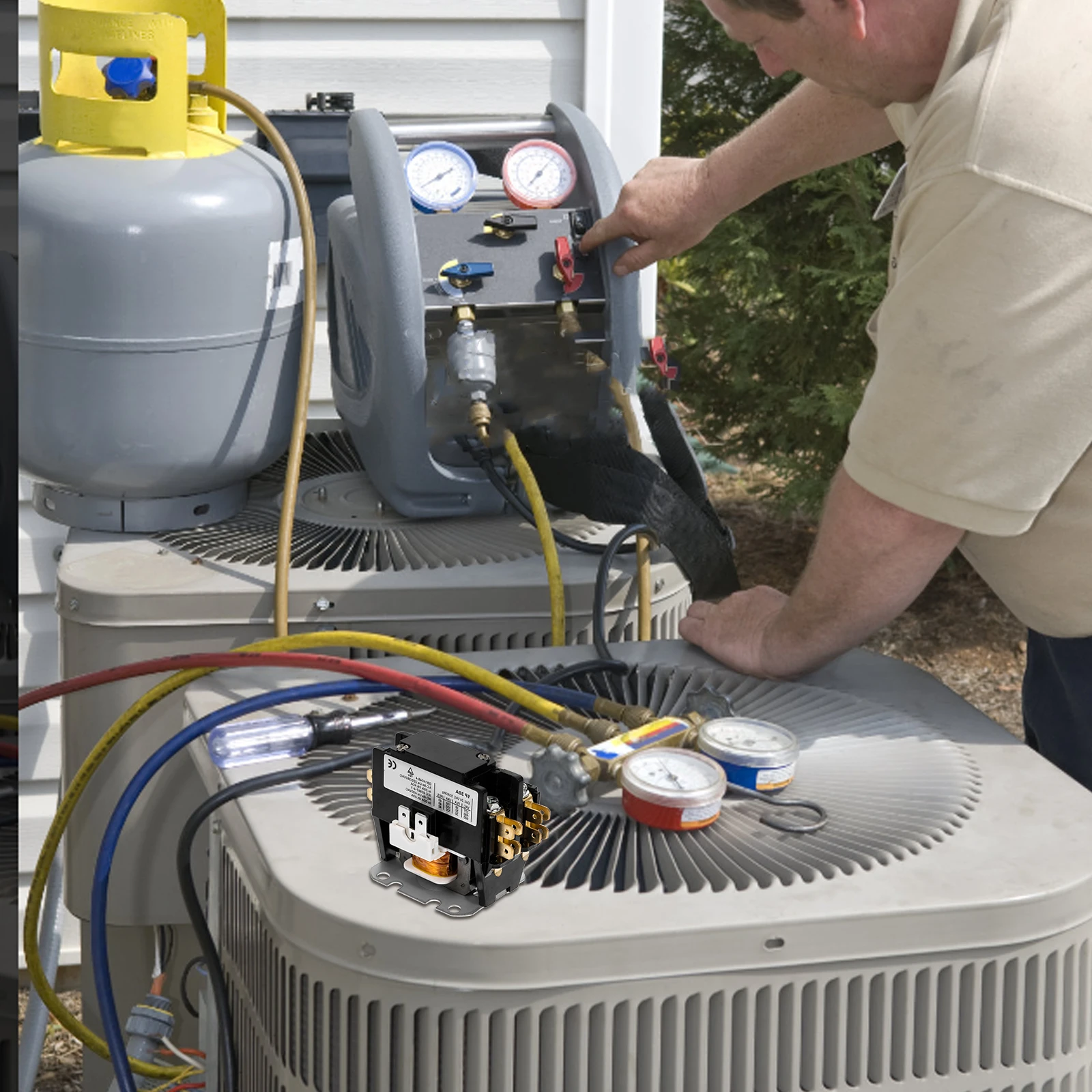 

1Pole 30Amp 24Vac Air Conditioner Contactor Replacement Compressor Unit Condenser Contractor 24V Coil