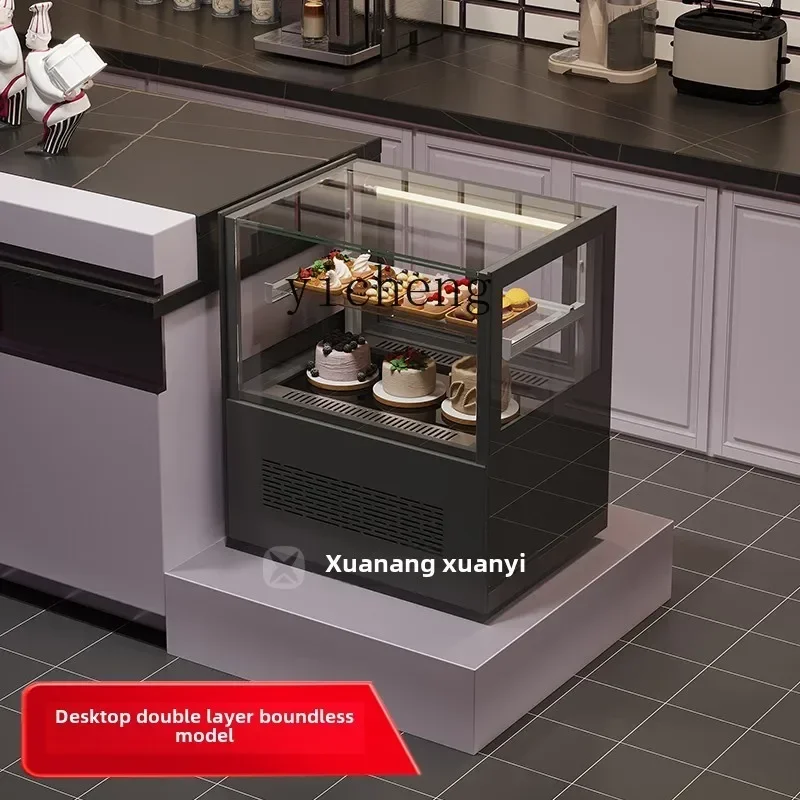 

ZZ commercial fruit fresh dessert cabinet deli refrigerator small cake display cabinet desktop high definition glass