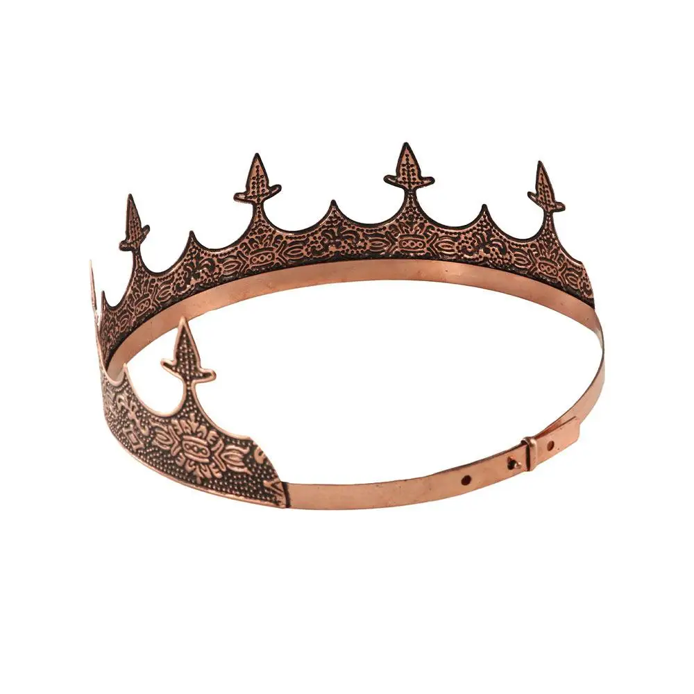 Simple Bar Mitzvah King Crown Hair Hoop Headband Prince Crowns Western Hair Accessories Round Tiaras Hair Jewelry