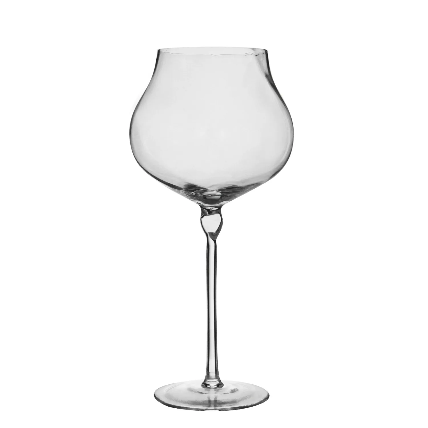 Crystal Burgundy Wine Glass, Burgundy Goblet, RONA Style, Super Thin Goblet, Dark White, Sommrine, Exclusive, 4Pcs