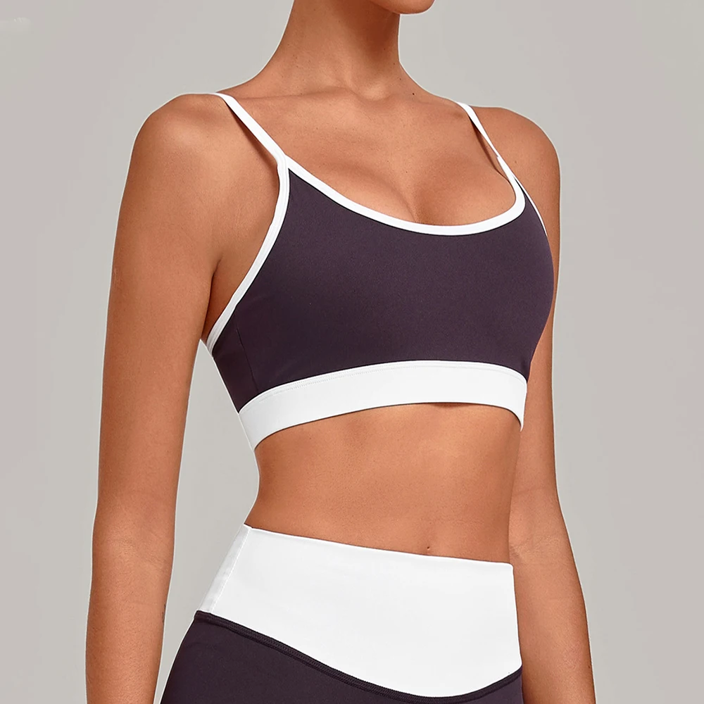 Summer Yoga Bra Women's U-Neck Sports Underwear Fitness Crop Top Breathable Gym Underwear Female Runnings Training Sports Bra