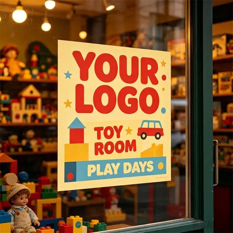 Any Size 100cm Custom Advertising Stickers Performance Personalized Brand Stickers For Restaurant Entrance Advertising Display