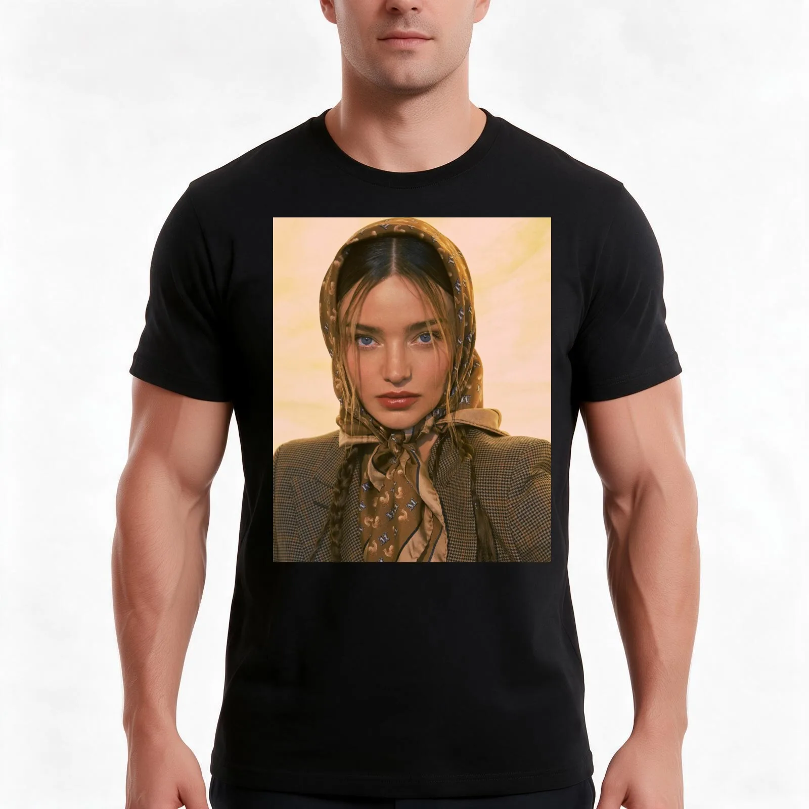 Miranda Kerr T-Shirt, Summer Casual Cotton Tee, Oversized Streetwear Tops, Vintage Graphic Print, Loose Fit Short Sleeve