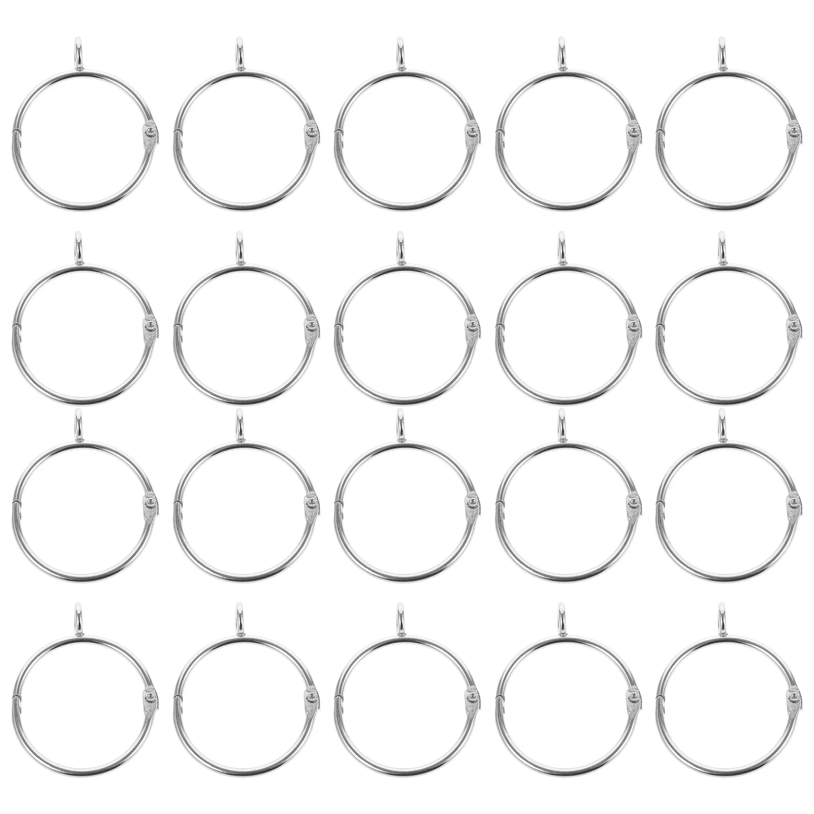 

20Pcs Hanging Shower Curtain Rings Stainless Steel Reinforced Eyelet Rings Noiseless Easy Glide for Bathroom Drapes Home