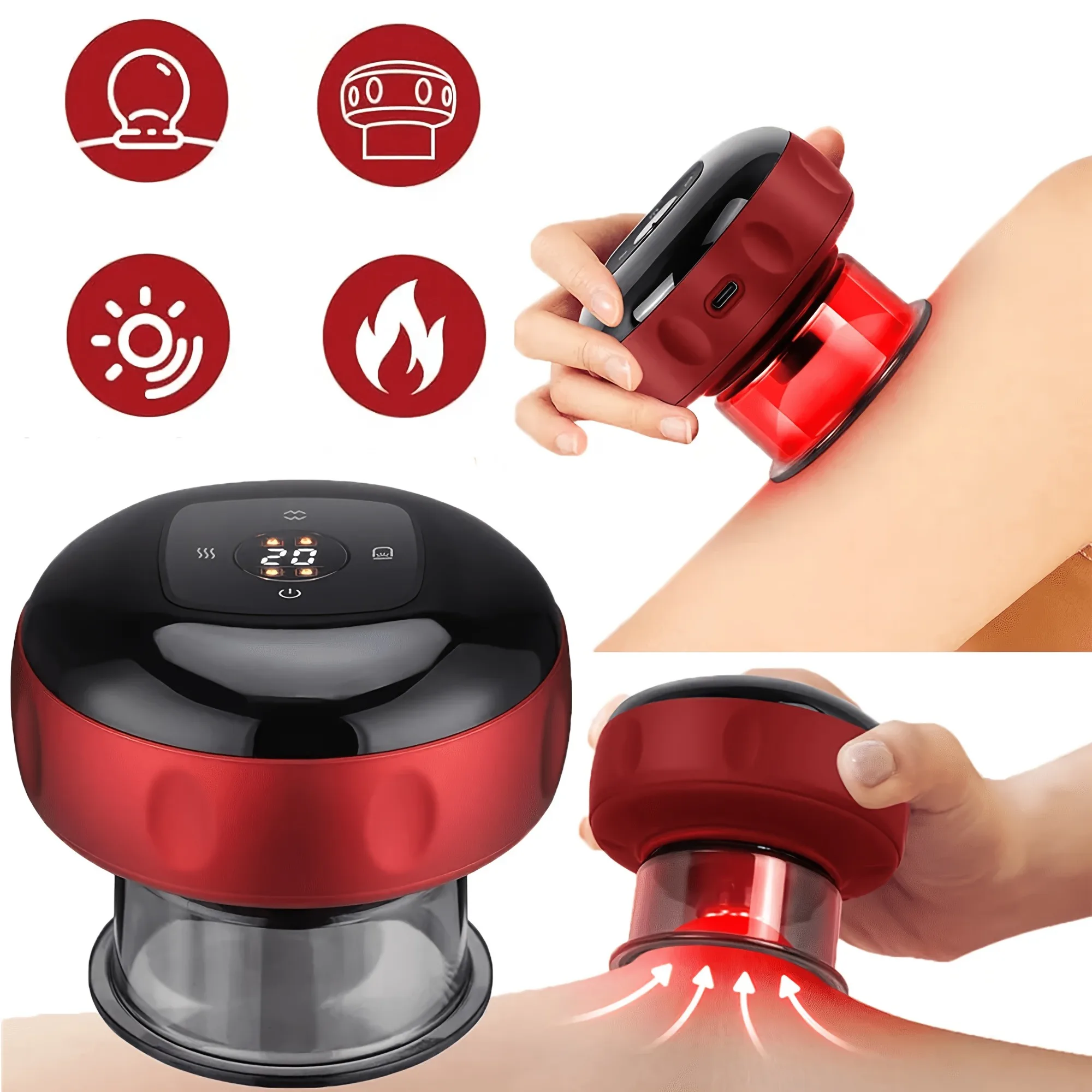 

Body Cupping Medical Chinese Electric Vacuum Cupping Therapy Body Scraping Massage Jars Guasha Relieve Professional Suction Cups